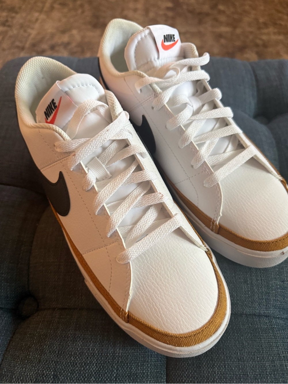 Nike White, Black & Tan Low Top Sneakers